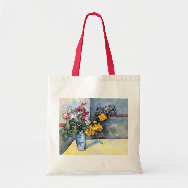 Stillleben Blume in einer Vase von Paul Cezanne Tragetasche (Vorne)
