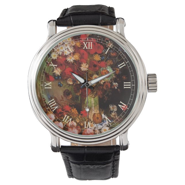 Stillleben Blume in einer Vase von Vincent van Gog Armbanduhr (Vorderseite)