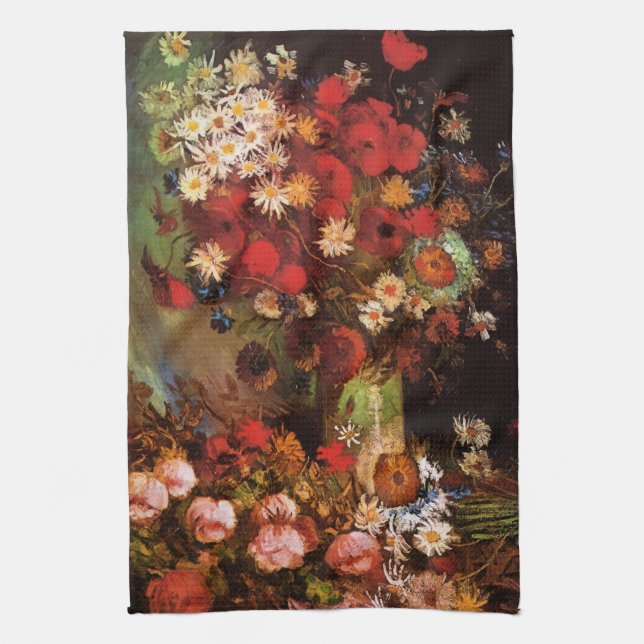 Stillleben Blume in einer Vase von Vincent van Gog Geschirrtuch (Vertikal)
