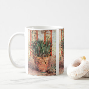 Stillleben-Blumentopf mit Schnittlauch von Vincent Kaffeetasse