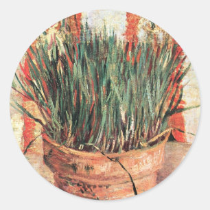 Stillleben-Blumentopf mit Schnittlauch von Vincent Runder Aufkleber