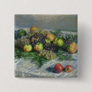 Stillleben Claude Monets mit Birnen und Trauben Button