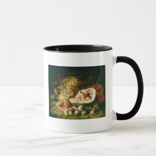 Stillleben der Frucht auf einer Leiste Tasse