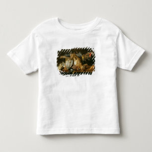 Stillleben der toten Vögel und des Hasen auf eine Kleinkind T-shirt