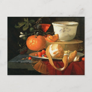 Stillleben einer Orange Postkarte