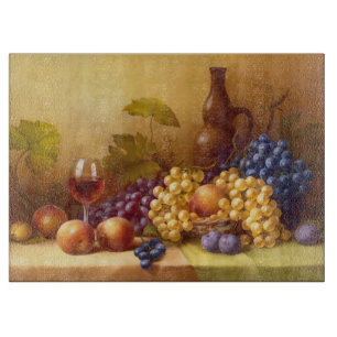 Stillleben-Frucht/dekoratives Glasschneiden-Brett Schneidebrett
