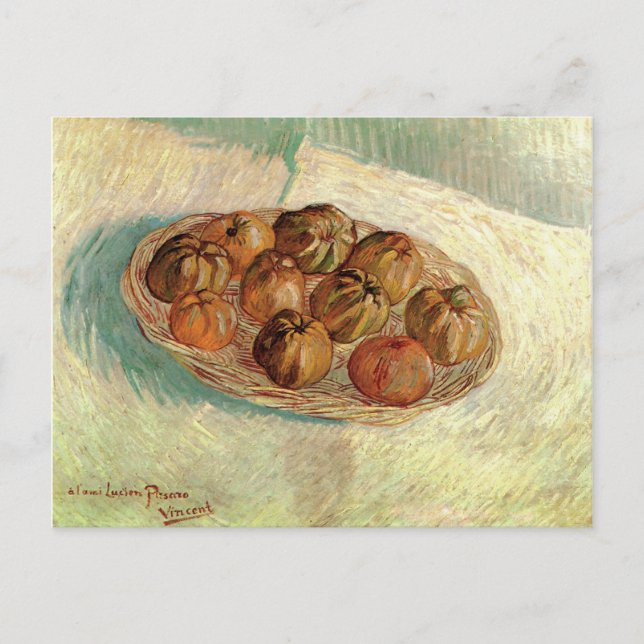 Stillleben Korb von Äpfeln Van Gogh Fine Art Postkarte (Vorderseite)