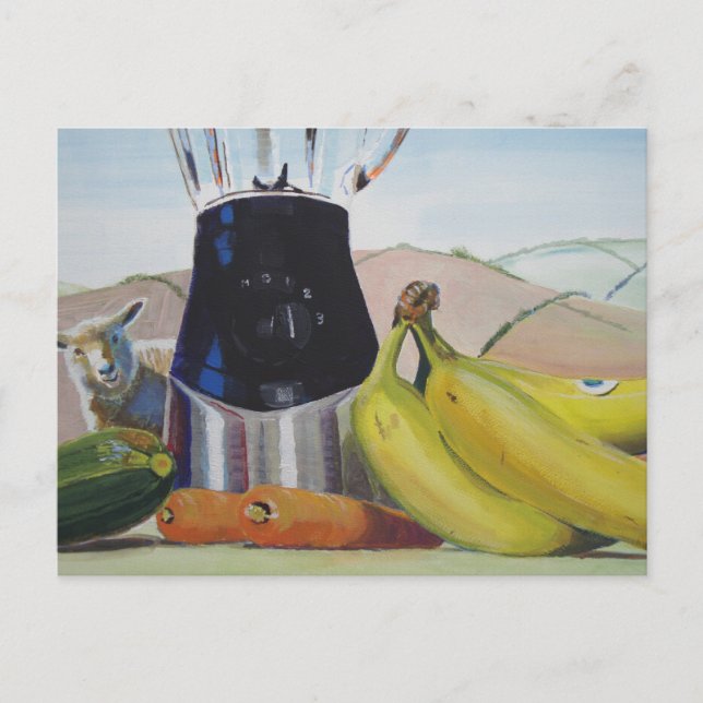 Stillleben Malerei Obst Gemüse Mixer Postkarte (Vorderseite)
