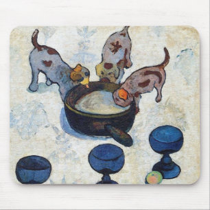 Stillleben mit 3 Welpen durch Paul Gauguin Mousepad