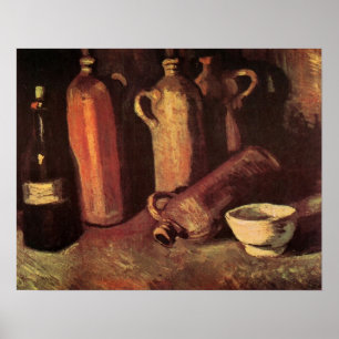 Stillleben mit 4 Steinkrügen von Vincent van Gogh Poster