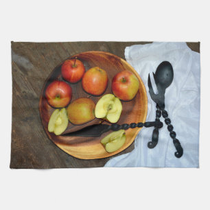 Stillleben mit Äpfeln Geschirrtuch