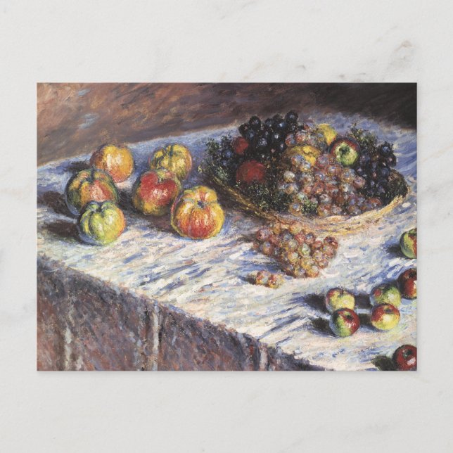 Stillleben mit Äpfeln und Trauben von Claude Monet Postkarte (Vorderseite)
