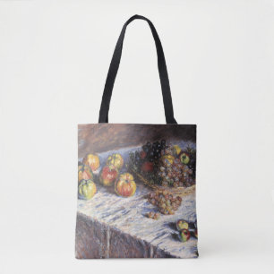 Stillleben mit Äpfeln und Trauben von Claude Monet Tasche