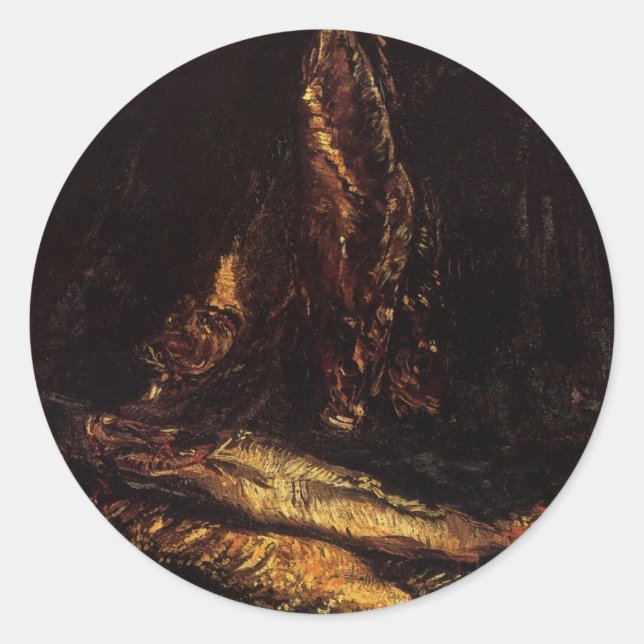 Stillleben mit Bloatern von Vincent van Gogh Runder Aufkleber (Vorderseite)