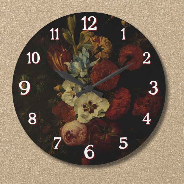 Stillleben mit Blume Große Wanduhr (Von Creator hochgeladen)