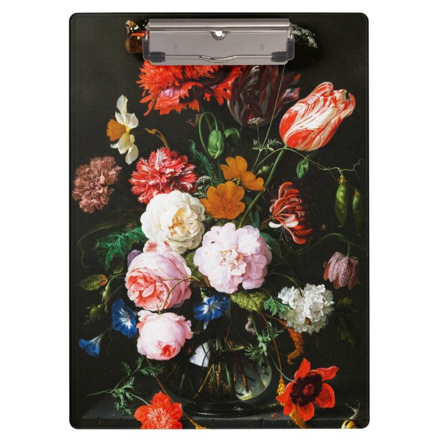 Stillleben mit Blume in einem Glass Vase Classic Klemmbrett (Vorderseite)