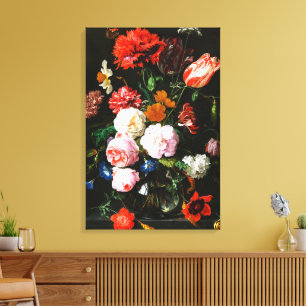 Stillleben mit Blume in einem Glass Vase Classic Leinwanddruck