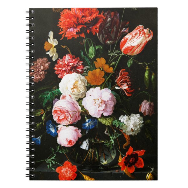 Stillleben mit Blume in einem Glass Vase Classic Notizblock (Vorderseite)