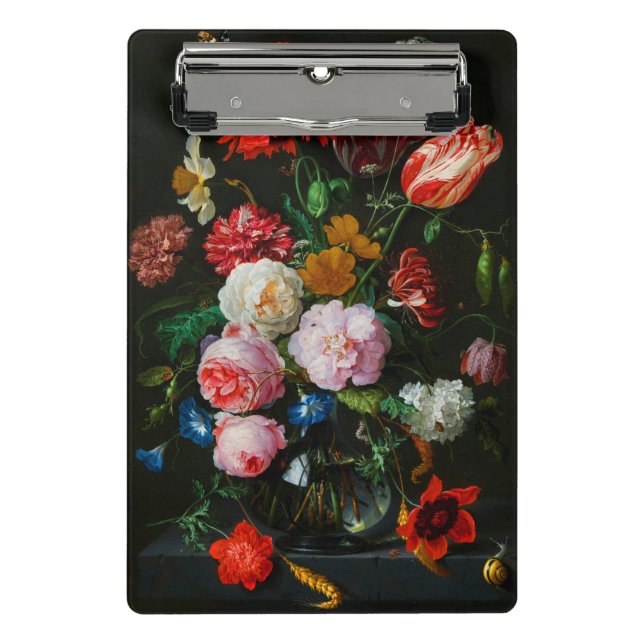 Stillleben mit Blume in einer Glasvase Mini Klemmbrett (Vorderseite)