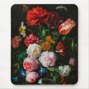Stillleben mit Blume in einer Glasvase Mousepad