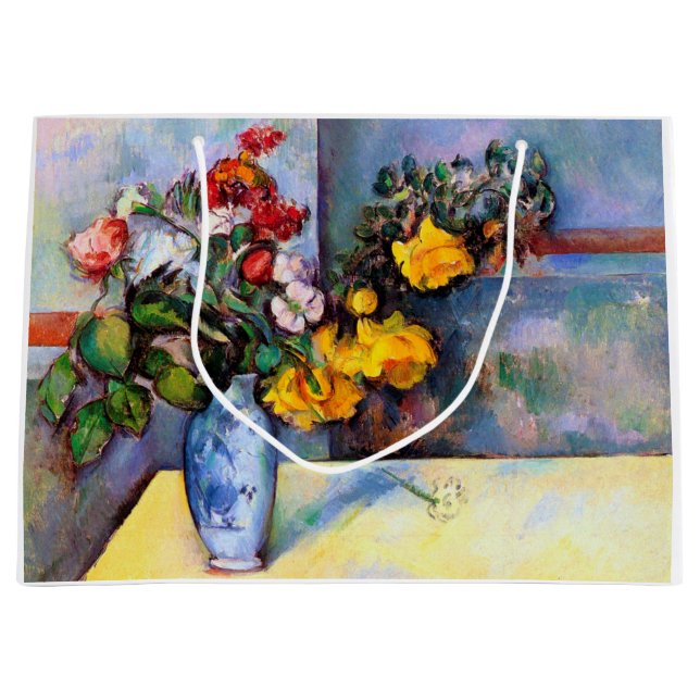 Stillleben mit Blume in einer Vase, Paul Cezanne Große Geschenktüte (Vorderseite)