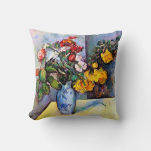 Stillleben mit Blume in einer Vase, Paul Cezanne Kissen