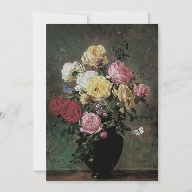 Stillleben mit Blume in Vase von Olaf Hermansen Einladung (Vorderseite)