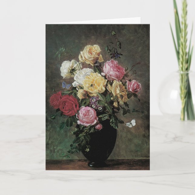 Stillleben mit Blume in Vase von Olaf Hermansen Karte (Vorderseite)