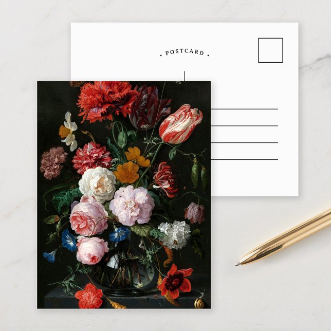 Stillleben mit Blume | Jan Davidsz de Heem Postkarte (Von Creator hochgeladen)