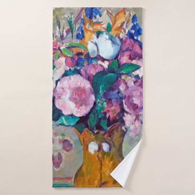 Stillleben mit Blume, Paul Cezanne Badehandtuch (Badehandtuch)