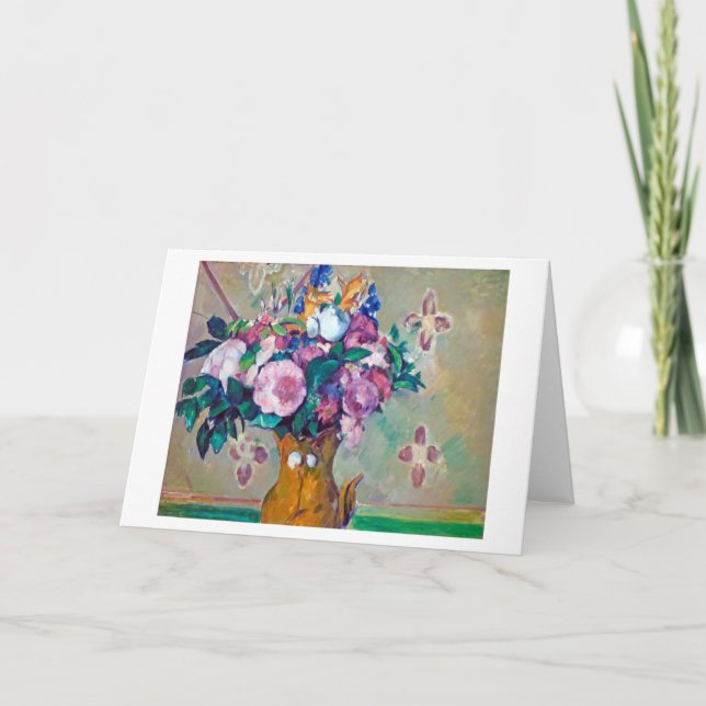 Stillleben mit Blume, Paul Cezanne Karte (Vorderseite)