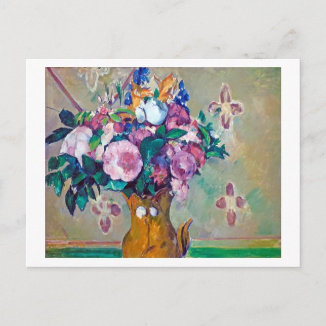 Stillleben mit Blume, Paul Cezanne Postkarte (Vorderseite)