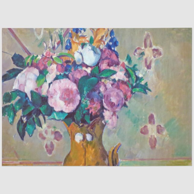 Stillleben mit Blume, Paul Cezanne Seidenpapier (Vorderseite)