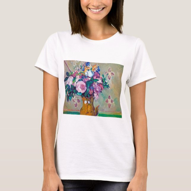 Stillleben mit Blume, Paul Cezanne T-Shirt (Vorderseite)