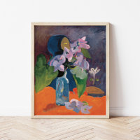Stillleben mit Blume und Idol | Paul Gauguin