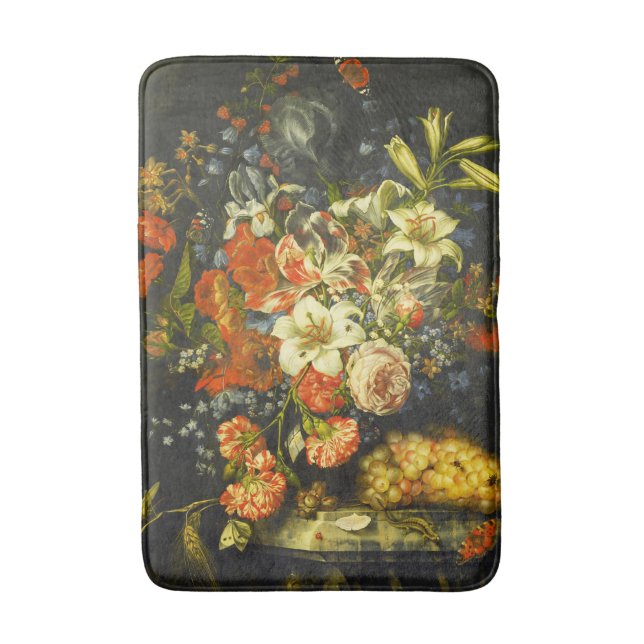 Stillleben mit Blume und Obst Badematte (Vorderseite Vertikal)