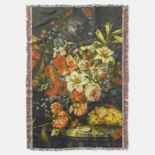 Stillleben mit Blume und Obst Decke
