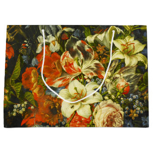 Stillleben mit Blume und Obst Große Geschenktüte