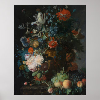 Stillleben mit Blume und Obst Jan van Huysum Poster