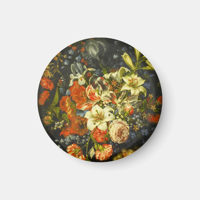 Stillleben mit Blume und Obst Magnet (Vorne)