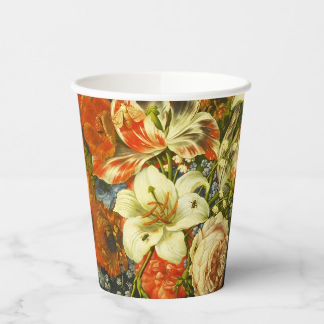 Stillleben mit Blume und Obst Pappbecher (Links)