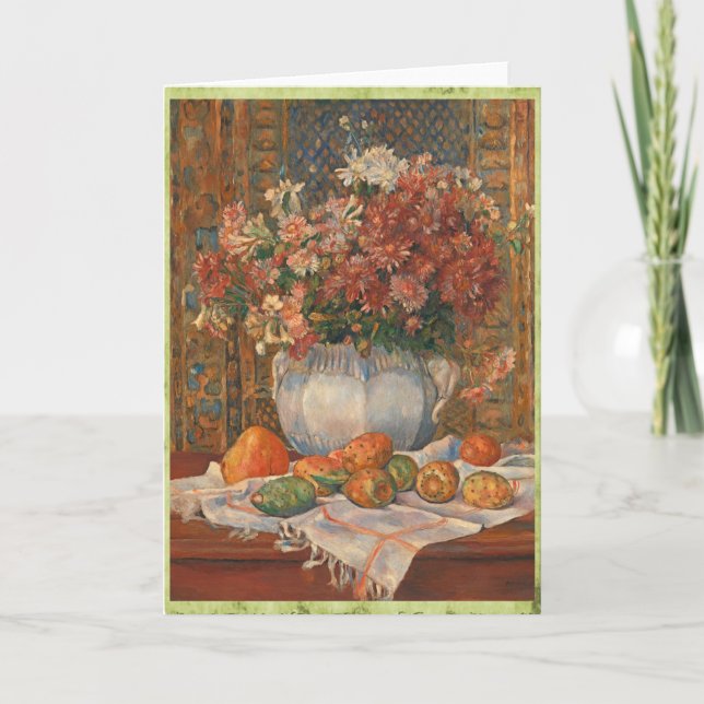 Stillleben mit Blume und Prickly Birnen, Renoir Karte (Vorderseite)