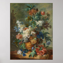 Stillleben mit Blume von Jan van Huysum Poster