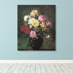 Stillleben mit Blumen in einer Vase von Olaf Herma Leinwanddruck