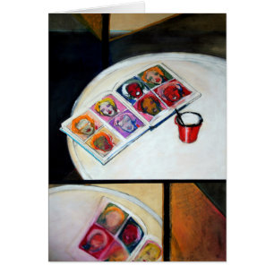 Stillleben mit Book and Red Tasse Card