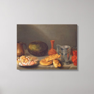 Stillleben mit Brot, 1648 Leinwanddruck