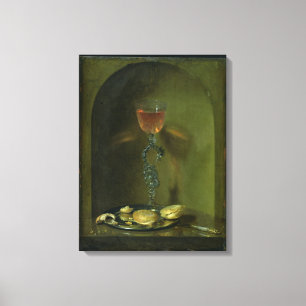 Stillleben mit Brot-und Wein-Glas Leinwanddruck