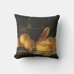 Stillleben mit Brottart und Ham, Giuseppe Recco Kissen