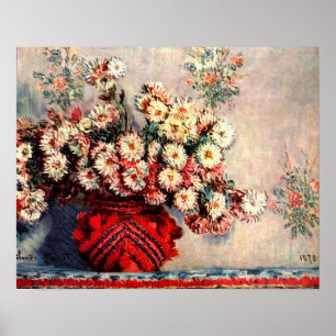Stillleben mit Chrysanthemen von Claude Monet Poster