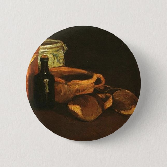 Stillleben mit Clogs und Pots, Van Gogh Button (Vorderseite)